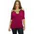 B19-222 Classic blouse with hole on the neck - Fuchsia