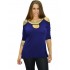 B19-222 Classic blouse with hole on the neck - Royal Blue