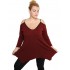 B19-223A Alpha blouse with V neck - Bordeaux