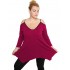 B19-223A Alpha blouse with V neck - Fuchsia
