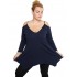 B19-223A Alpha blouse with V neck - Navy Blue