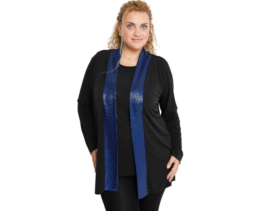 B19-2240 Classic formal cardigan - Royal Blue Plus Size