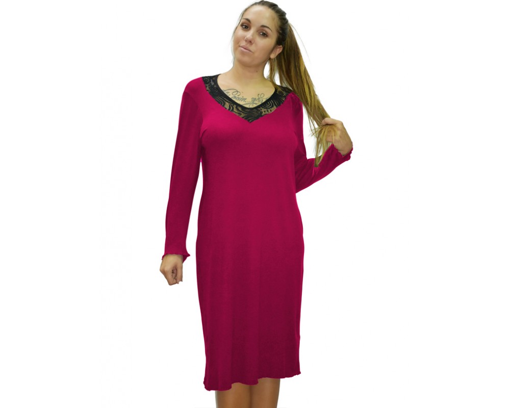B19-230F Classic dress - Fuchsia Plus Size