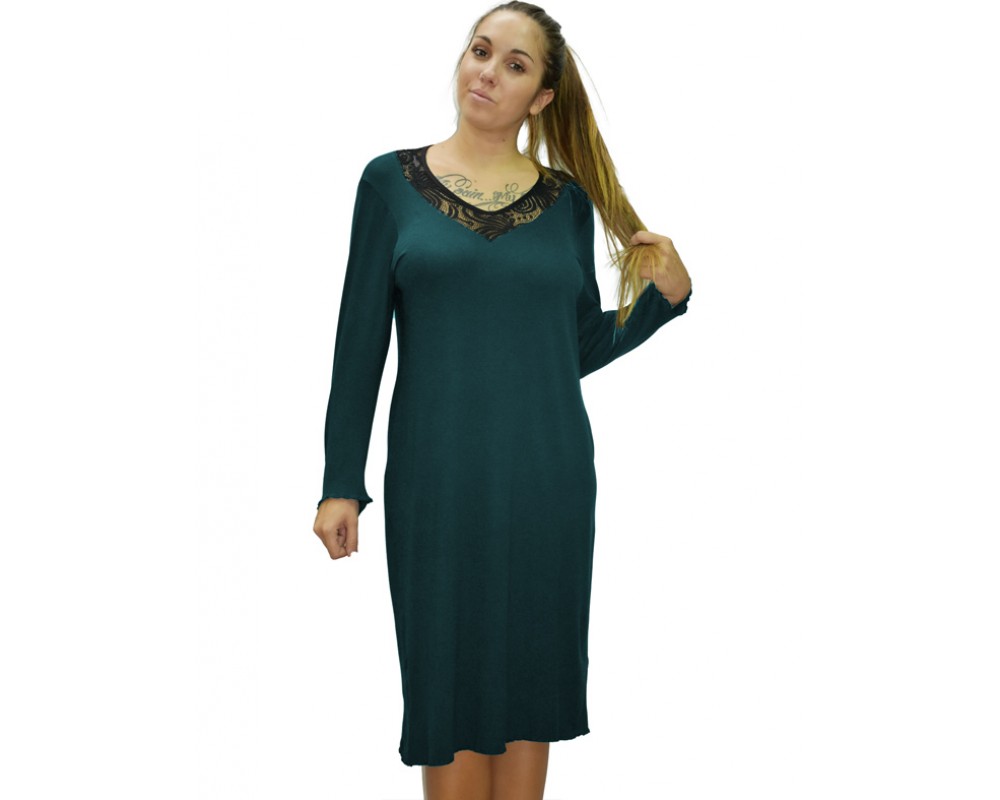 B19-230F Classic dress - Petrol Plus Size