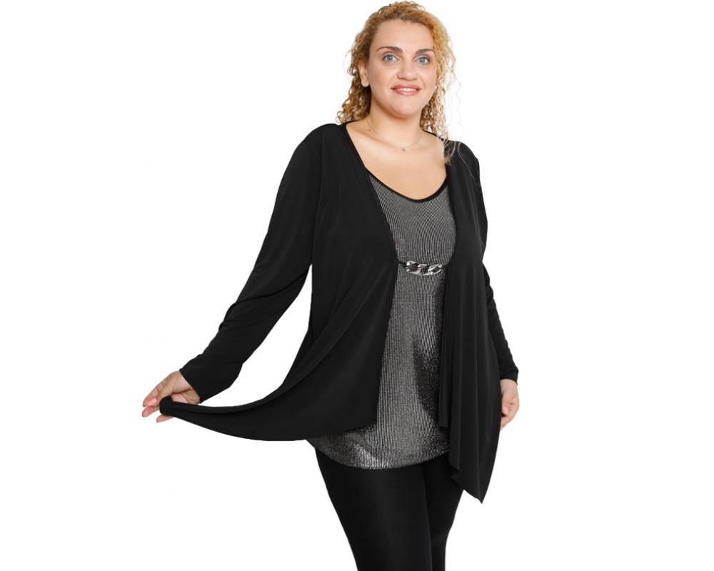 B19-2319 Classic double blouse Plus Size