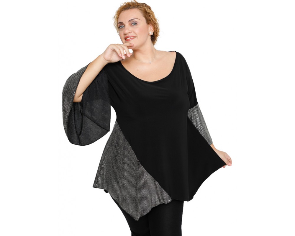 B19-2357 Raglan alpha blouse Plus Size