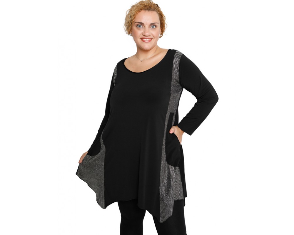 B19-2363 Alpha blouse with pockets Plus Size