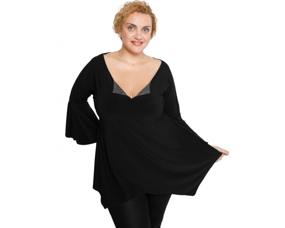 B19-2385 Raglan alpha blouse Plus Size