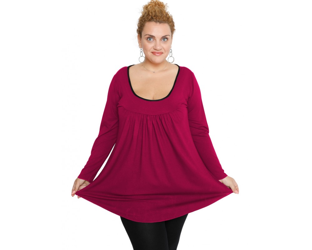 B19-244 Evaze blouse - Fuchsia Plus Size