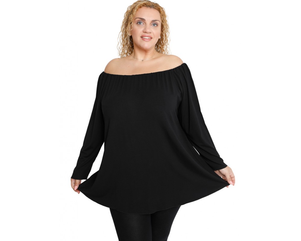 B19-245 Alpha blouse - Black Plus Size