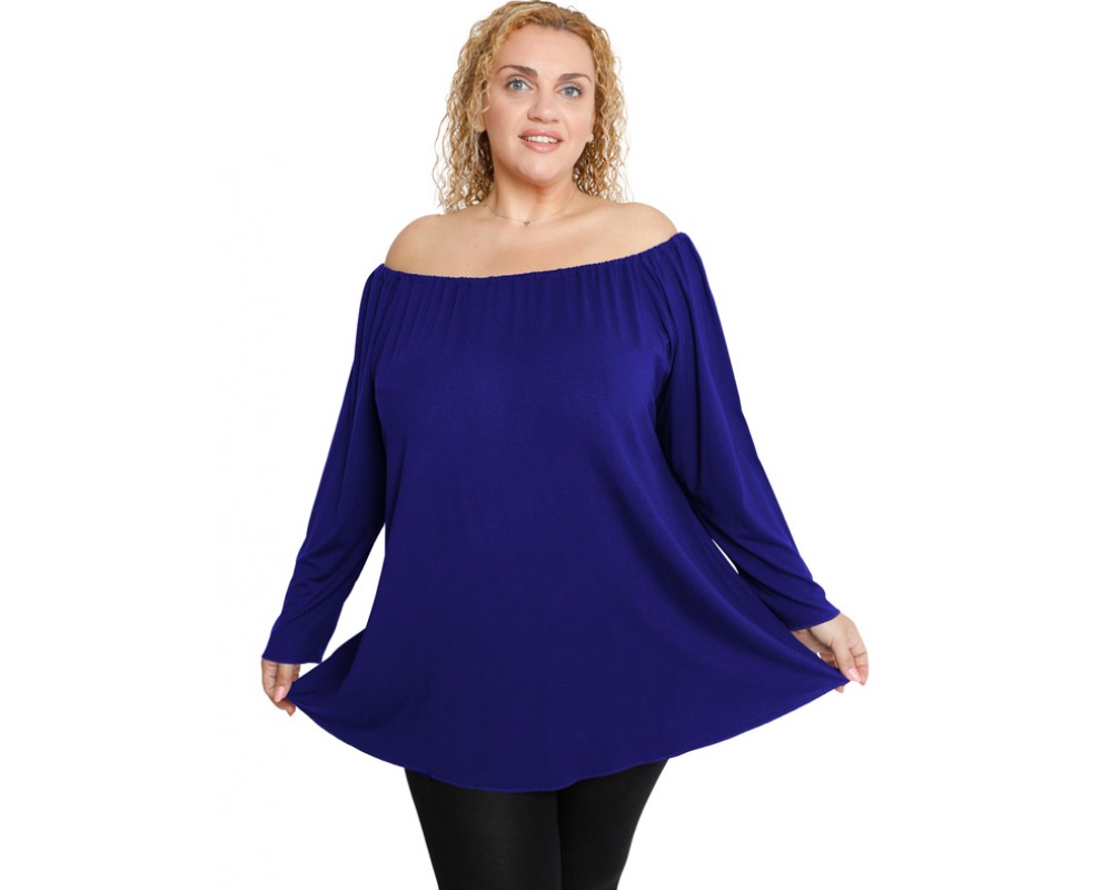 B19-245 Alpha blouse - Royal Blue Plus Size