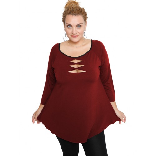 B19-246 Classic blouse - Bordeaux