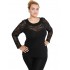 B19-247D Classic blouse with lace - Black