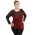B19-247D Classic blouse with lace - Bordeaux