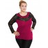 B19-247D Classic blouse with lace - Fuchsia