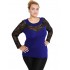 B19-247D Classic blouse with lace - Royal Blue