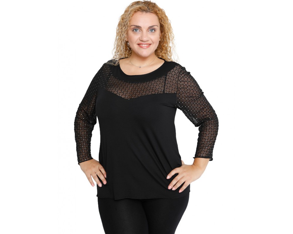 B19-247T Classic blouse Plus Size