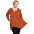 B19-2528V Knitted alpha blouse - Rust