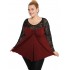 B19-253D Alpha blouse with lace - Bordeaux