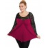 B19-253D Alpha blouse with lace - Fuchsia