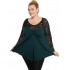 B19-253D Alpha blouse with lace - Petrol