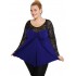 B19-253D Alpha blouse with lace - Royal Blue