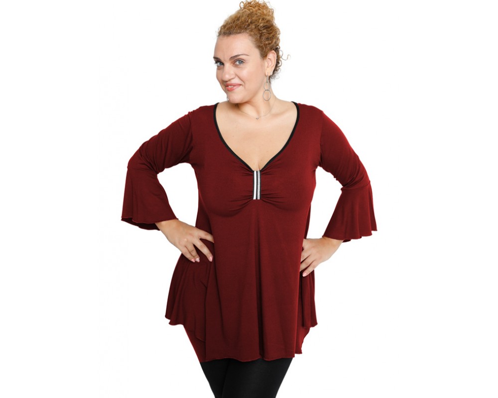 B19-255 Alpha blouse - Bordeaux Plus Size