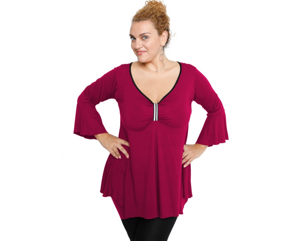 B19-255 Alpha blouse - Fuchsia Plus Size