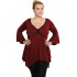 B19-255D Alpha blouse with lace - Bordeaux