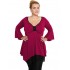 B19-255D Alpha blouse with lace - Fuchsia