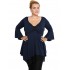 B19-255D Alpha blouse with lace - Navy Blue