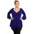 B19-255D Alpha blouse with lace - Royal Blue
