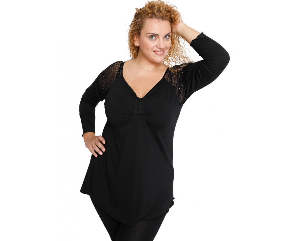 B19-279T Classic blouse Plus Size