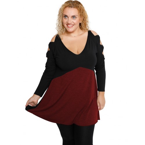 B19-281B Evaze blouse - Bordeaux