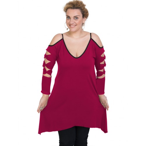 B19-282 Evaze blousedress - Fuchsia B19-282 Evaze blousedress - Fuchsia