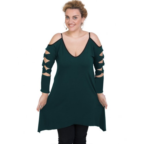 B19-282 Evaze blousedress - Petrol B19-282 Evaze blousedress - Petrol