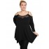 B19-283D Alpha blouse with lace on chest - Black