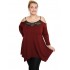 B19-283D Alpha blouse with lace on chest - Bordeaux