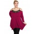 B19-283D Alpha blouse with lace on chest - Fuchsia