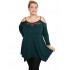 B19-283D Alpha blouse with lace on chest - Petrol