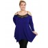 B19-283D Alpha blouse with lace on chest - Royal Blue