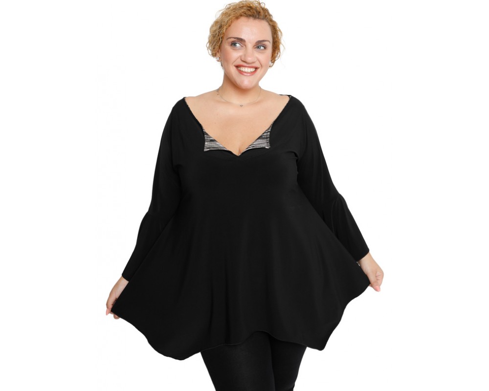 B19-3085 Raglan alpha blouse Plus Size
