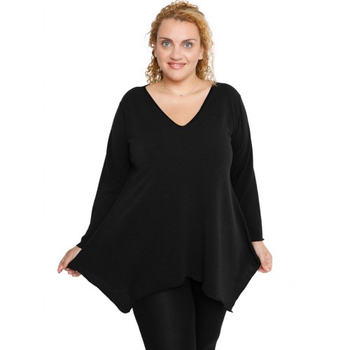 B19-328V Knitted alpha blouse - Black