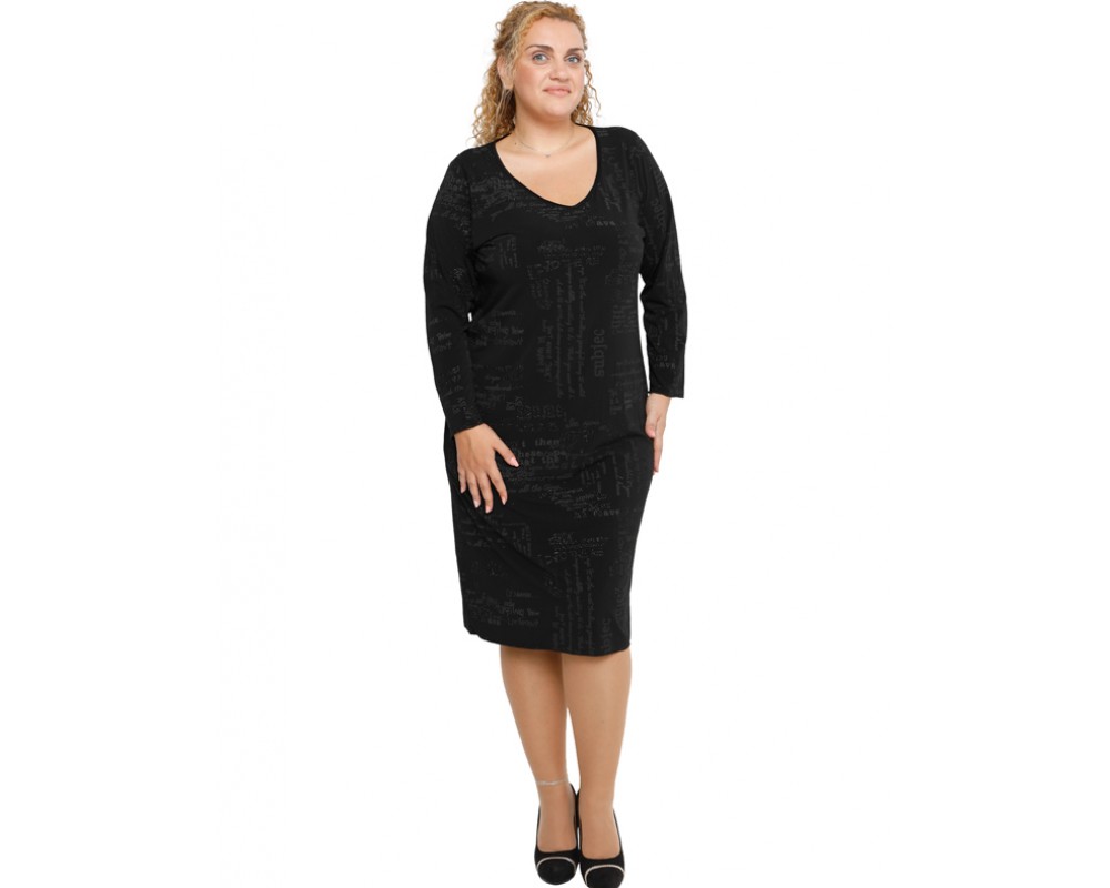 B19-900V Dress with pattern Plus Size