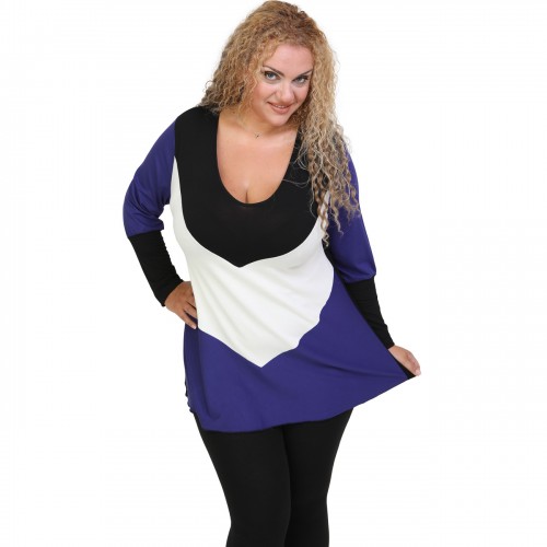 B20-108LK Evaze jersey blouse 3-colors - Blue-roi