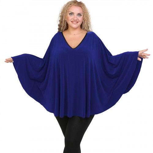 Jersey Umbrella Blouse - Blue Roi Jersey Umbrella Blouse - Blue Roi