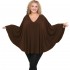 Jersey Umbrella Blouse - Brown