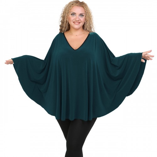 Jersey Umbrella Blouse - Petrol Jersey Umbrella Blouse - Petrol
