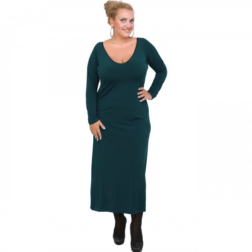 B20-123FK Long Jersey Dress - Petrol