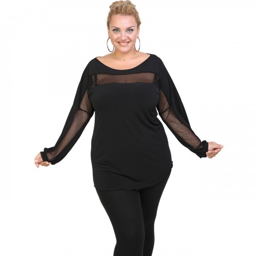 B20-125D Raglan Jersey Blouse with lace